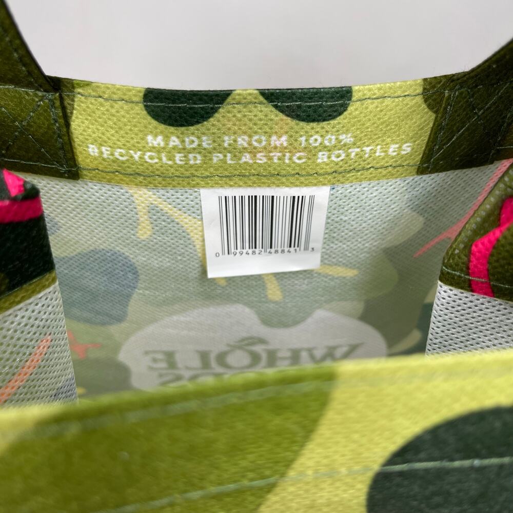 Whole Foods Market Mini Tote Reusable Shopping Bag — Green Garden Leaf Print NEW - Picture 12 of 16